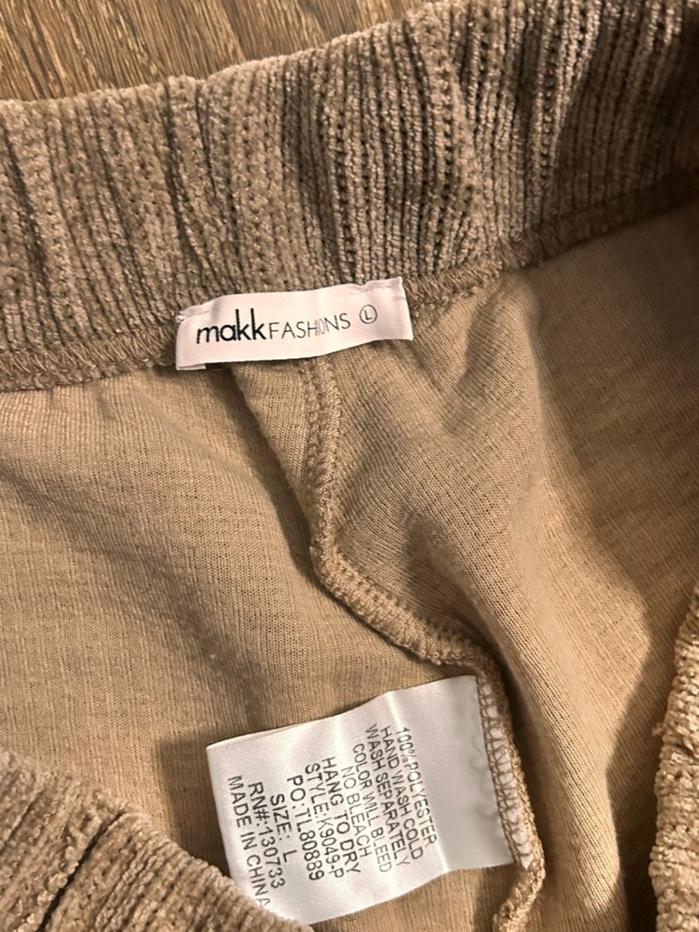 Makk Fashions Women’s Mock Neck‎ & Pull on Wide-Leg Lounge Pant Set Taupe Medium - Picture 10 of 11